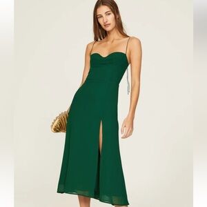 Reformation Juliette dress in emerald